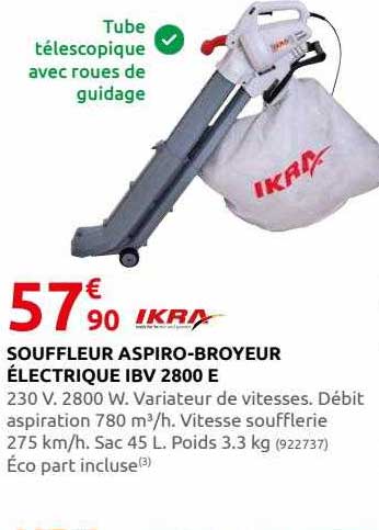 souffleur aspiro-broyeur électrique ibv 2800 e ikra