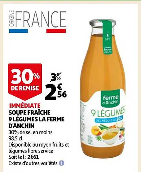 soupe fraîche 9 légumes la ferme d'anchin