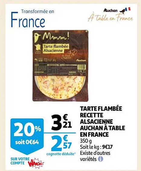 tarte flambée recette alsacienne auchan à table en france