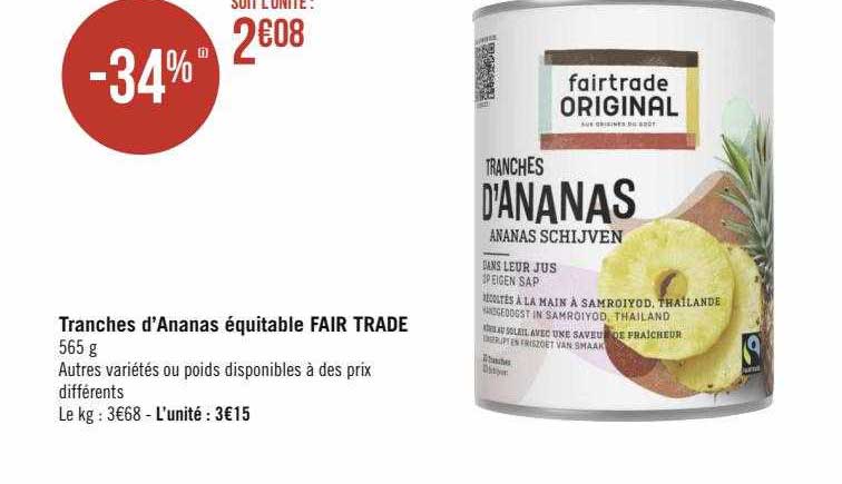 tranches d'ananas équitable fair trade