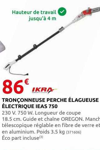 tronçonneuse perche élagueuse électrique ieas 750 ikra