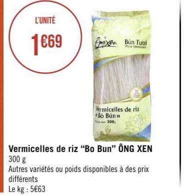 vermicelles de riz "bo bun" ông xen