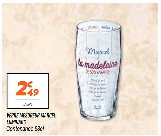 verre mesureur marcel luminarc