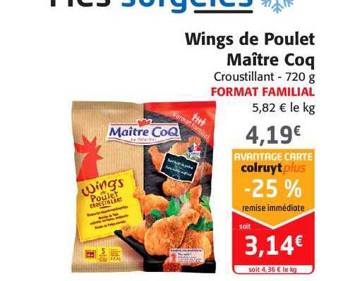 wings de poulet maître coq