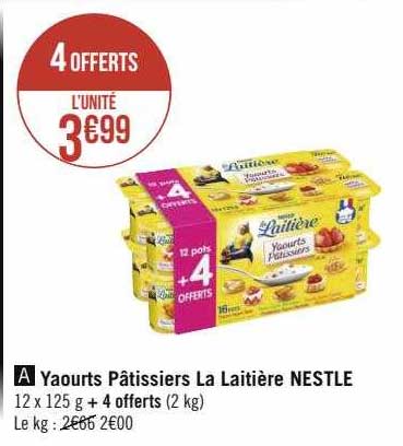 yaourts pâtissiers la laitière nestlé