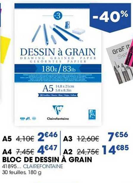 Bloc De Dessin à Grain Clairefontaine