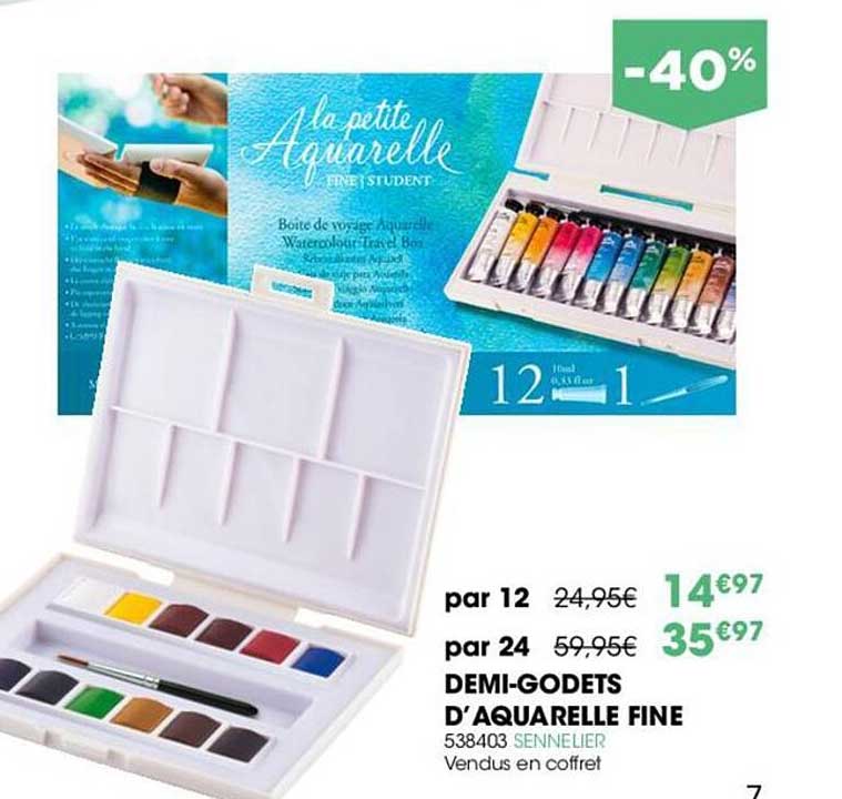 demi-godets d'aquarelle fine sennelier
