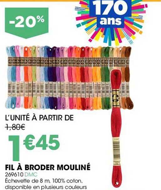 fil à broder mouliné dmc