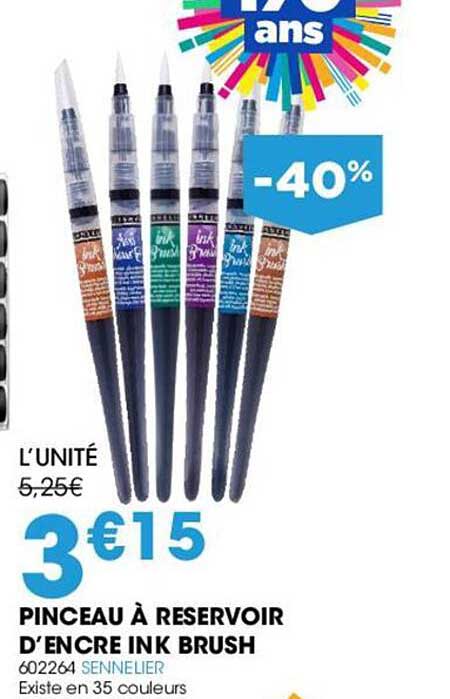 pinceau à réservoir d'encre ink brush sennelier