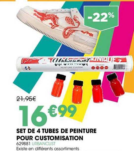 set de 4 tubes de peinture pour customisation