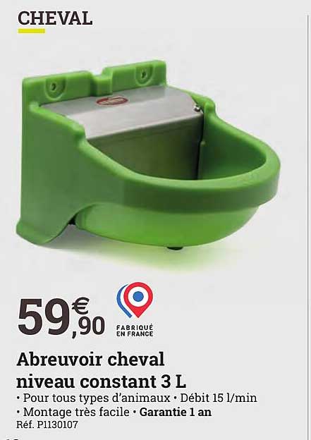 abreuvoir cheval niveau constant 3 l