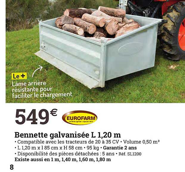 bennette galvanisée l 1,20 m eurofarm