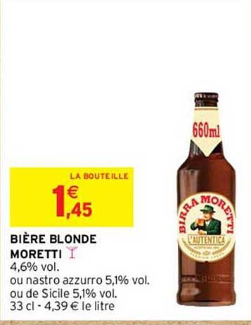 Bière Blonde Moretti