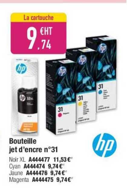 bouteille jet d'encre n°31 hp