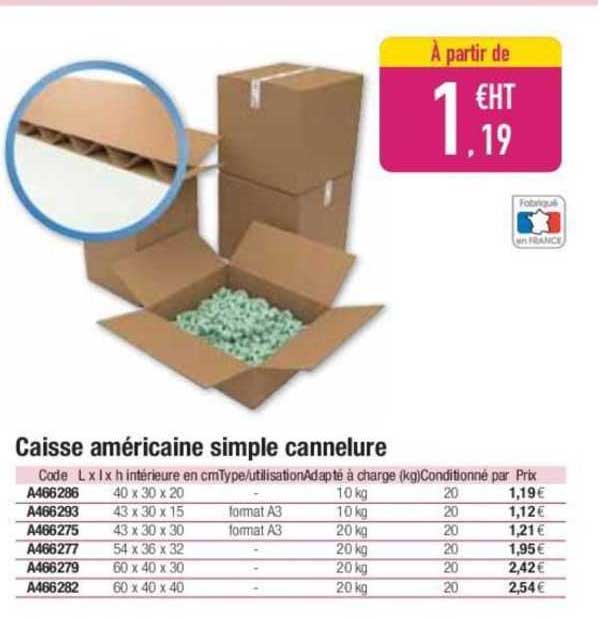 caisse américaine simple cannelure