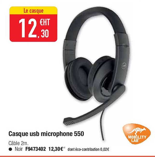 casque usb microphone 550 mobility lab