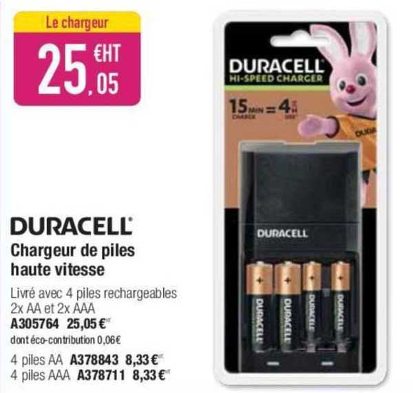 chargeur de piles haute vitesse duracell