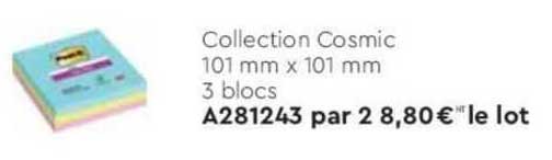 collection cosmic 101 mm x 101 mm 3 blocs post-it