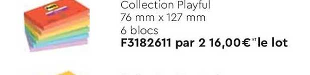 collection playful 76 mm x 127 mm 6 blocs post-it