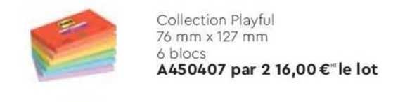 collection playful 76 mm x 127 mm 6 blocs post-it