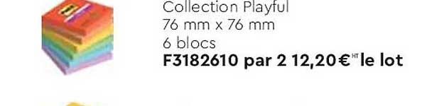 collection playful 76 mm x 76 mm 6 blocs post-it