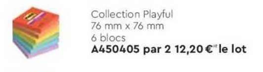 collection playful 76 mm x 76 mm 6 blocs post-it