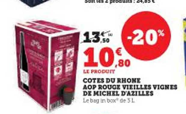 côtes du rhône aop rouge vieilles vignes de michel d'azilles