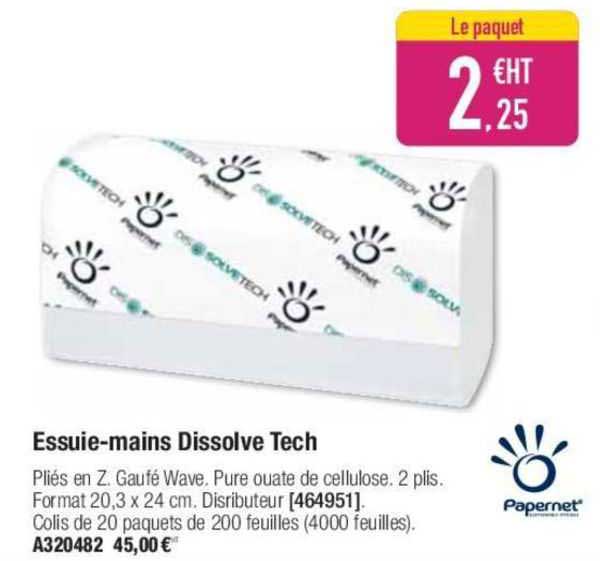 essuie-mains dissolve tech papernet