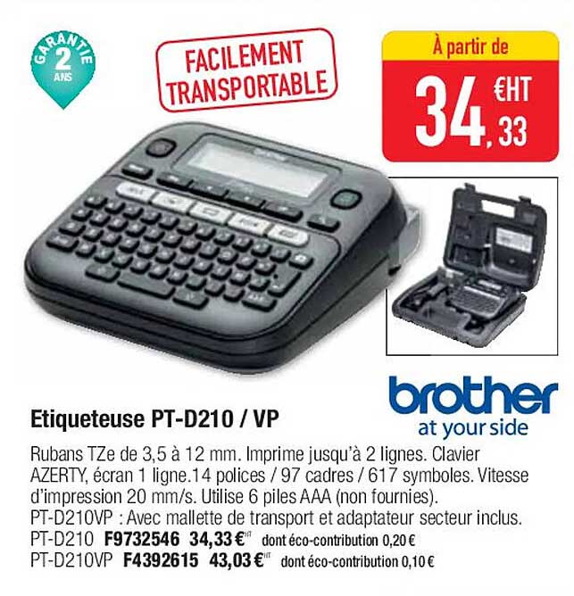 étiqueteuse pt-d210 / vp brother