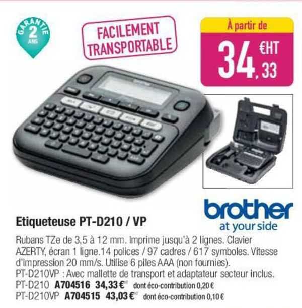 étiqueteuse pt-d210/vp brother