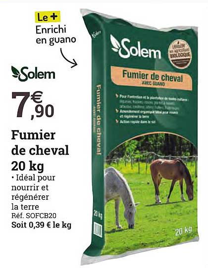 fumier de cheval 20 kg solem