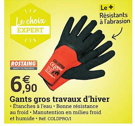 gants gros travaux d'hiver rostaing