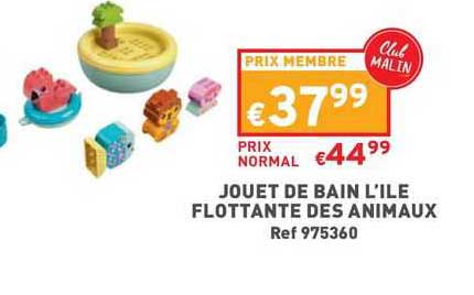 jouet de bain l'île flottante des animaux
