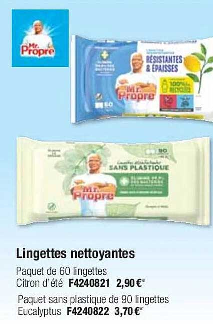 lingettes nettoyantes mr. propre