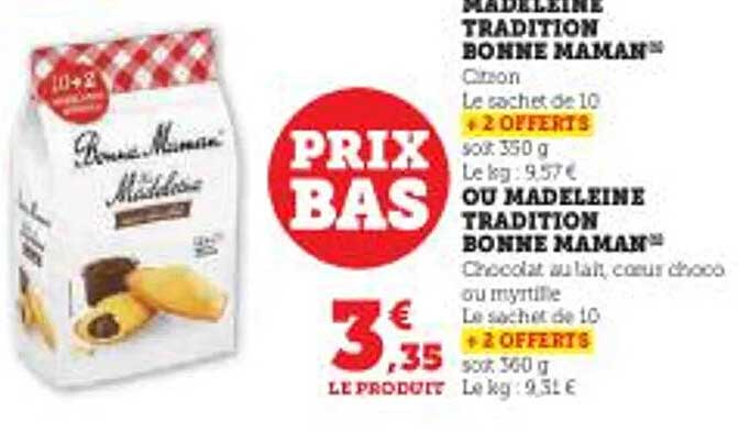 madeleine tradition bonne maman ou madeleine tradition bonne maman