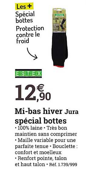 mi-bas hiver jura spécial bottes estex