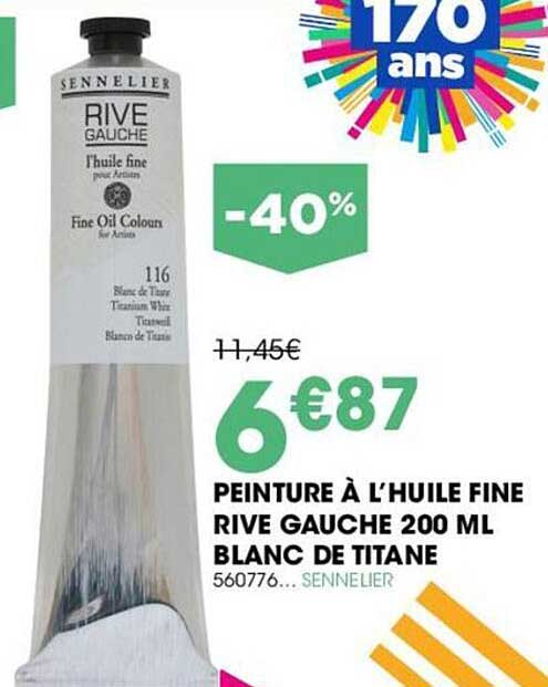 peinture à l'huile fine rive gauche 200 ml blanc de titane sennelier