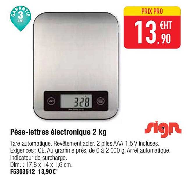 pèse-lettres électronique 2 kg