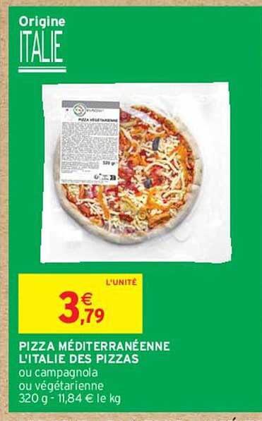 pizza méditerranéenne l'italie des pizzas