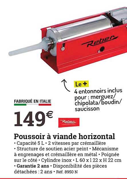 poussoir à viande horizontal