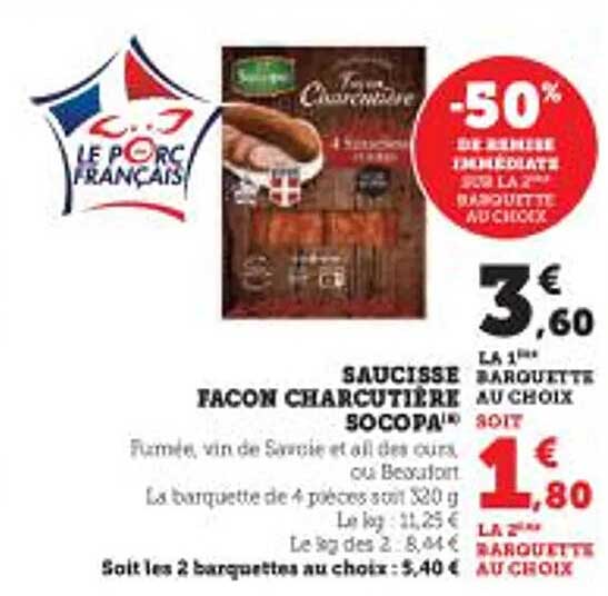 saucisse façon charcutière socopa