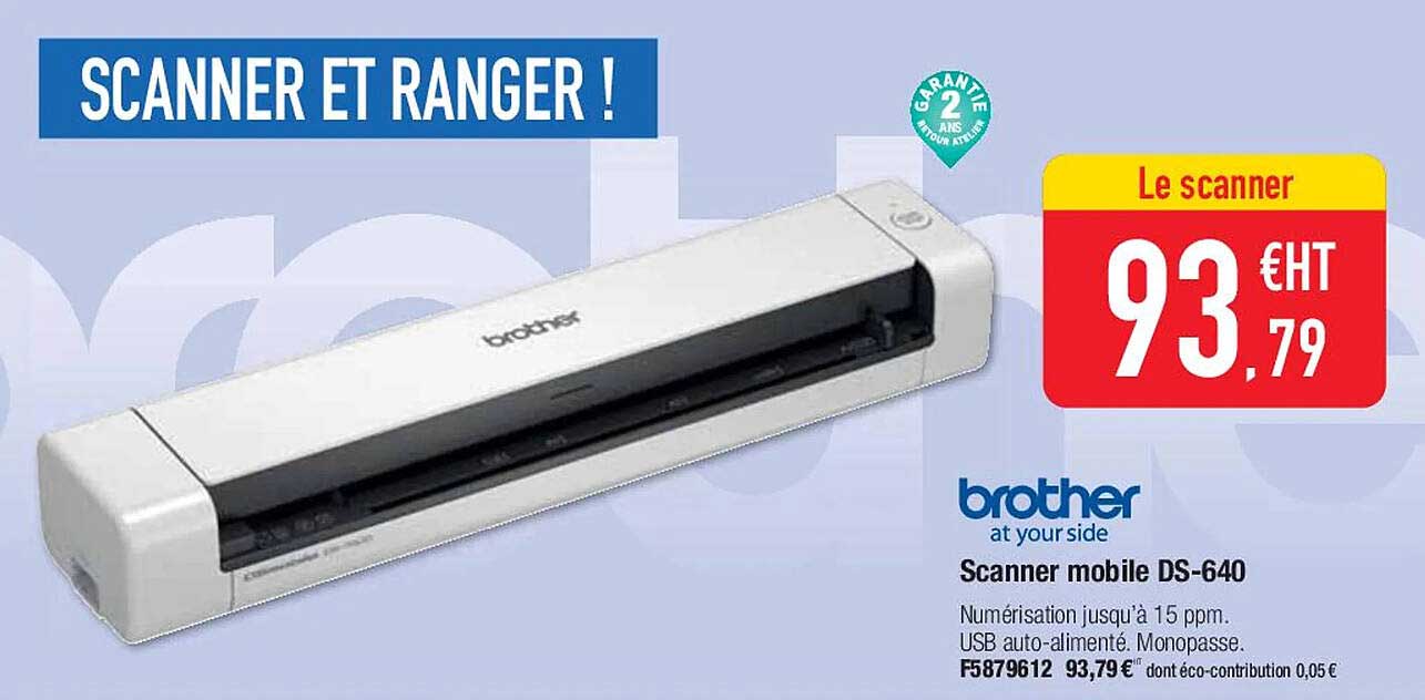 Scanner Mobile Ds-640 Brother