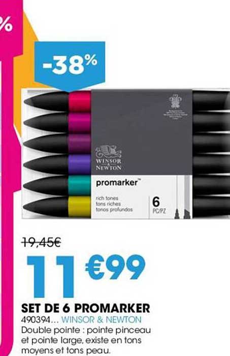 set de 6 promarker winsor & newton