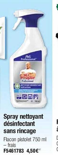 spray nettoyant désinfectant sans rinçage mr propre
