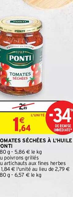 Tomates Séchées à L'huile Ponti