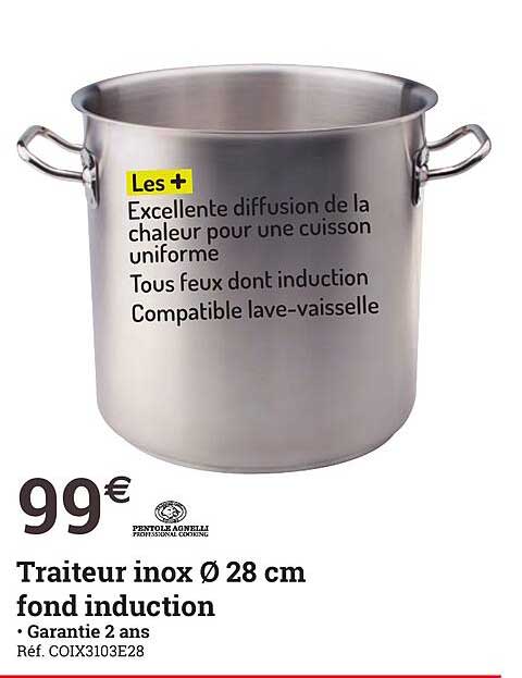 Traiteur Inox ø28 Cm Fond Induction