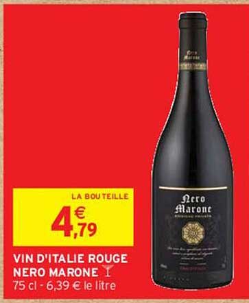 vin d'italie rouge nero marone
