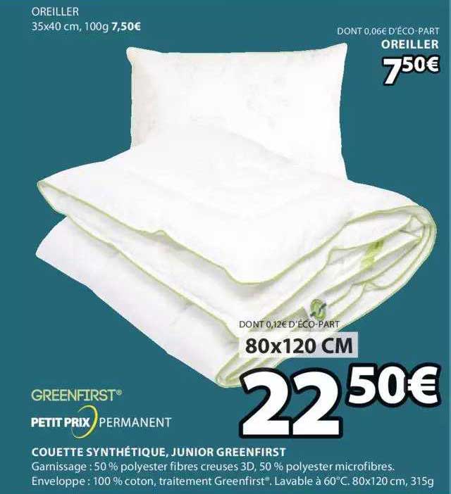 couette synthétique junior greenfirst