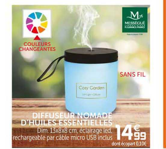 diffuseur nomade d'huiles essentielles