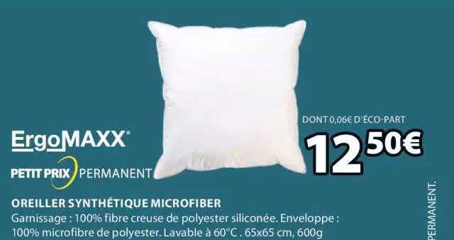 oreiller synthétique microfiber ergomaxx